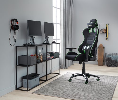 Gaming chair LAMDRUP black mesh/green