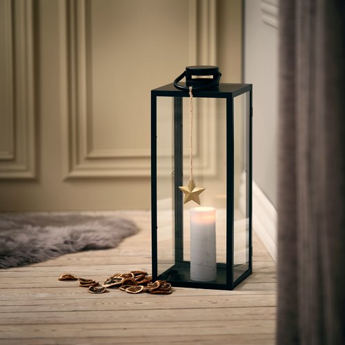 Lantern THULIT W22xL21xH54cm black JYSK