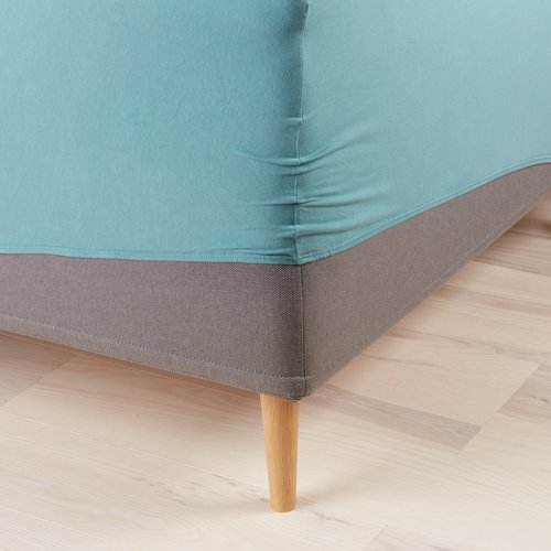 Lenzuolo Con Angoli 200x220 Cm - Altezza 40cm, 100% Cotone Jersey, Bianco Naturale/Crema