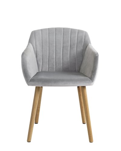 Dining chair ADSLEV velvet grey