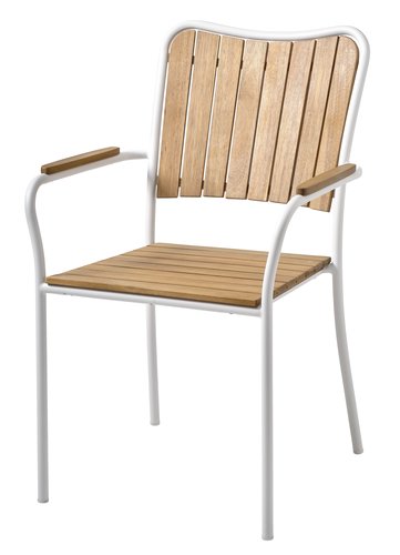 Chaise empilable BASTRUP naturel/blanc