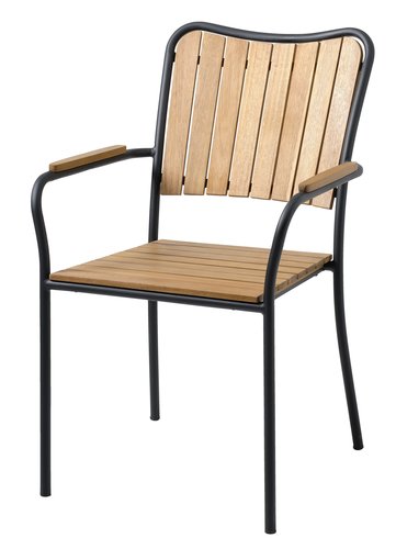 Stohovateľná stolička BASTRUP prírodná/čierna