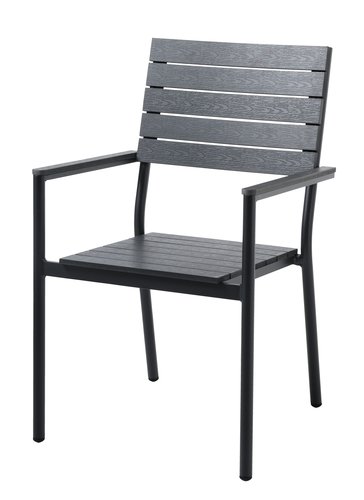 Stohovateľná stolička PADHOLM čierna