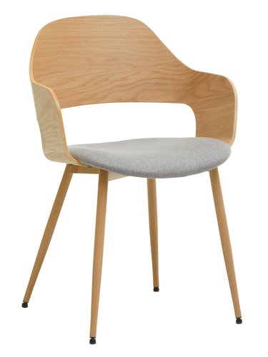 Dining chair HVIDOVRE light oak/l.grey