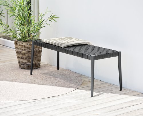 Banc de jardin EDDERUP l110xP40 noir JYSK