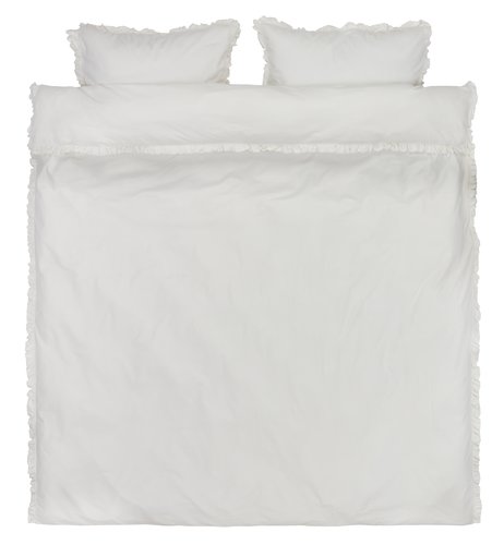 Conjunto capa edredão ELMA algodão lavado 260x240 branco