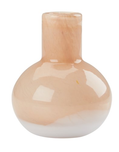 Vase ASLE Ø9xH11cm orange/hvid