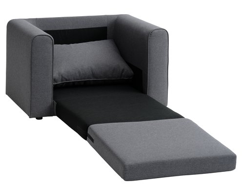 Πολυθρόνα κρεβάτι SKILLEBEKK σκούρο γκρι ύφασμα