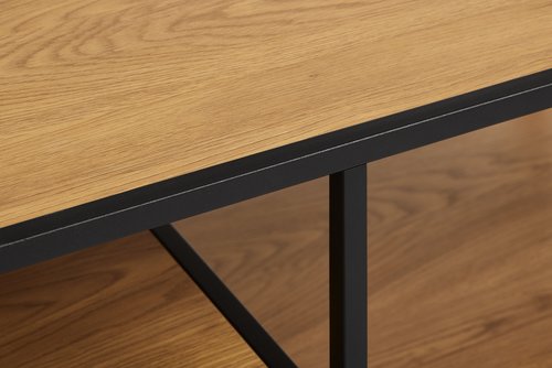 Sohvapöytä TRAPPEDAL 90x60 2 hyllyä tammenvärinen/musta