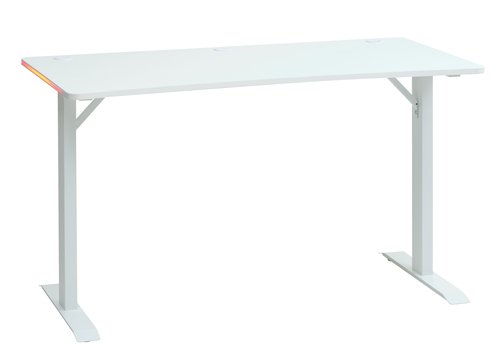 Bureau gaming HALBJERG 65x135 a/LED blanc