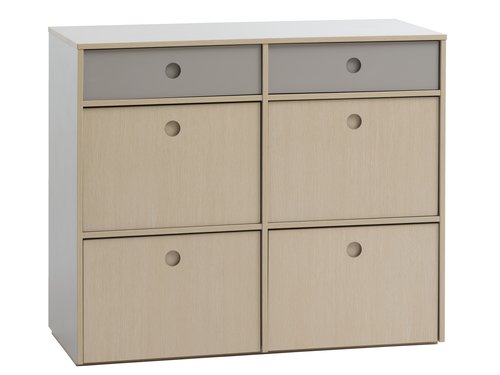 3+3 drawer chest ANNISSE grey/natural