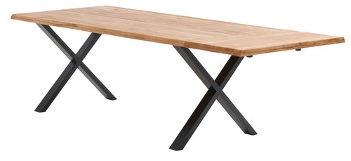 Jedilniška miza ROSKILDE 95×200 naravna hrast/črna