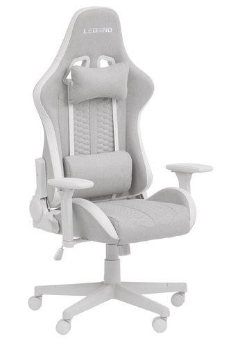Cadeira gaming NIBE branco/tecido bege
