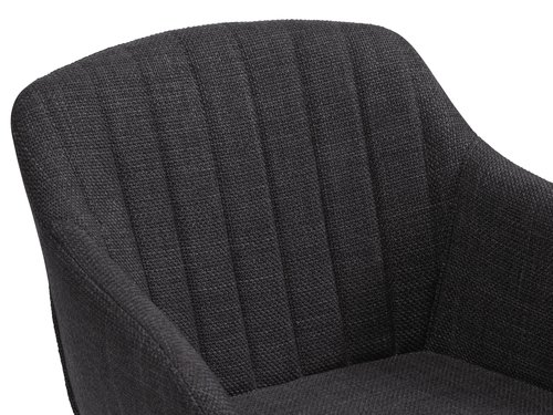Dining chair ADSLEV anthracite grey fabric/black