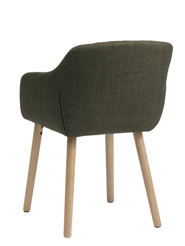 Jídelní židle ADSLEV olivový potah/barva dubu