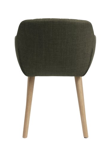 Ruokapöydän tuoli ADSLEV oliivinvihreä kangas/tammenvärinen