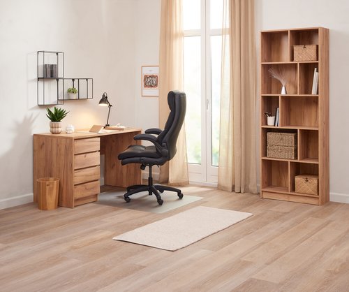 Krzesło biurowe KASTBJERG czarny skóra ekologiczna