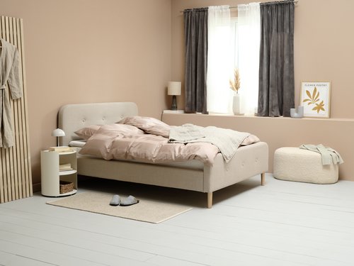 Bettgestell KONGSBERG 140x200 Stoff beige JYSK