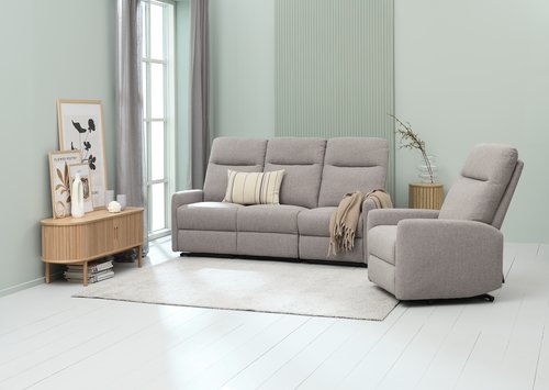 Recliner VONSILD electric light grey