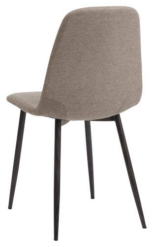 Dining chair JONSTRUP beige fabric/dark oak colour