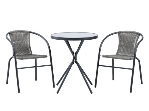 RADSTRUP Ø60 τραπέζι + 2 GRENAA καρέκλες μαύρο