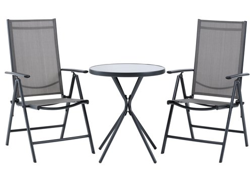 RADSTRUP Ø60 τραπέζι + 2 MELLBY καρέκλες μαύρο