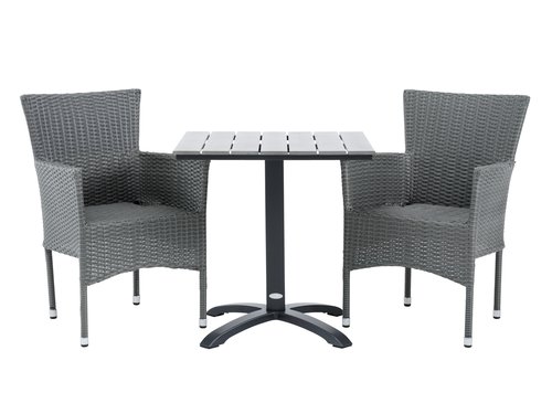 HOBRO D70 stół + 2 AIDT krzesło szary
