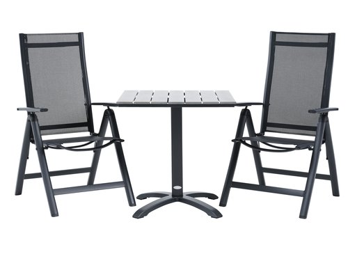HOBRO D70 stol siva + 2 LOMMA stolica crna