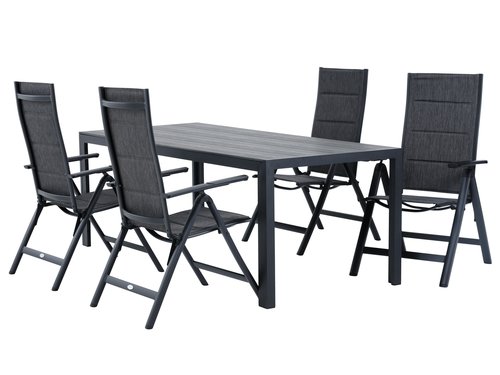 PINDSTRUP L205 table + 4 MYSEN chair grey