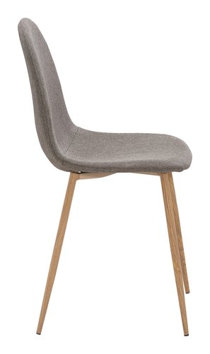 Cadeira de jantar TINGLEV tecido cinzento/ cor carvalho