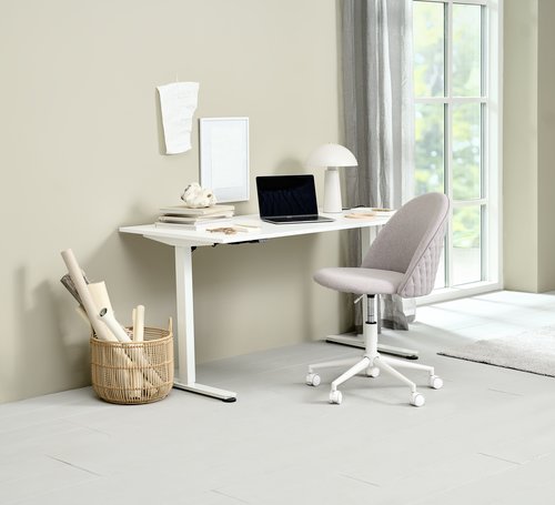 Makika Scrivania Regolabile in Altezza 140 x 70 cm - Bianco