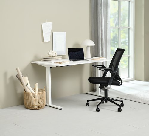 Höhenverstellbarer Schreibtisch SVANEKE 70x140 weiß JYSK