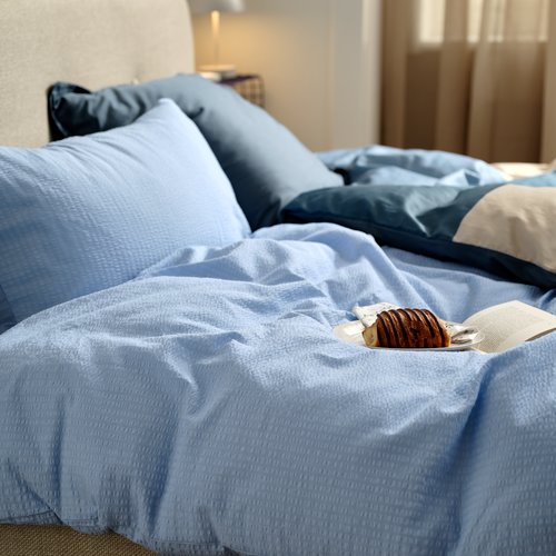 Lenjerie pat+cearșaf TINNE 140x200 bleu