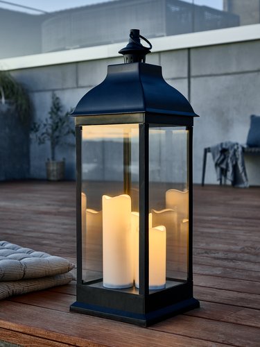 Lantern ANKA W24xL24xH70cm w/LED black