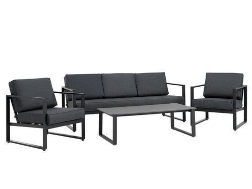 Комплект мебели VONGE 5 места бързосъхнещ черен