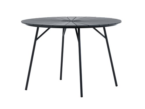 Table de jardin RANGSTRUP Ø110 noir/noir