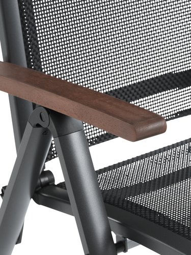 Tavolo YTTRUP L150cm legno duro + 4 sedie LIMHAMN reclin.gri