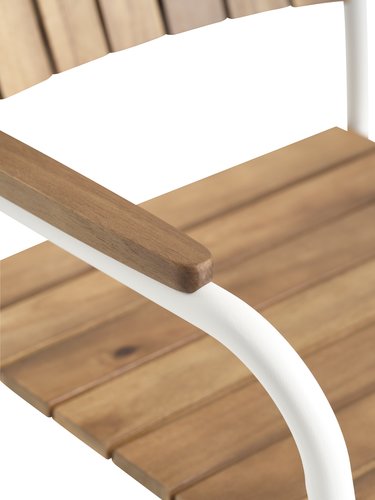 Καρέκλα στοιβαζόμενη BASTRUP σκληρό ξύλο/λευκό