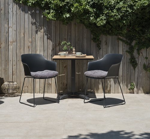 HOBRO L70 table natural + 2 SANDVED chair black