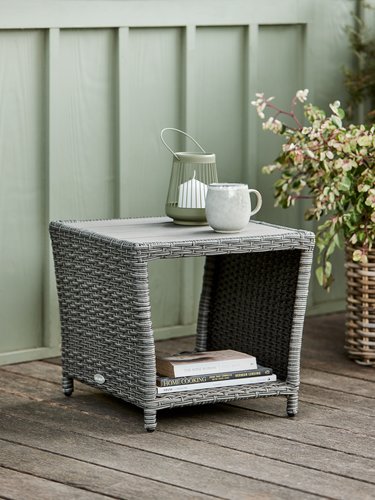 Grey wicker deals side table outdoor