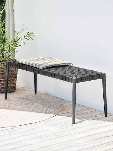 Banc de jardin EDDERUP l110xP40 noir