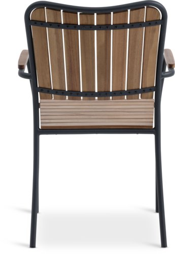 Cadeira empilhável BASTRUP natural/preto