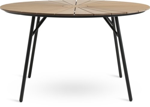 Záhradný stôl RANGSTRUP Ø130 prírodná/čierna
