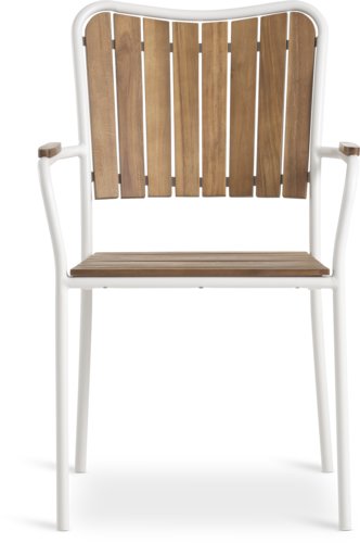 Rakásolható kerti szék BASTRUP natúr/fehér