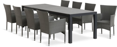 HOBURGEN P205/275 pöytä harmaa + 4 AIDT tuoli harmaa