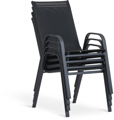 JERSORE L140 tafel zwart + 4 LEKNES stoelen zwart