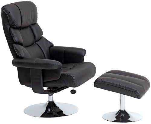 Sessel m/Hocker HASSELAGER schwarz JYSK
