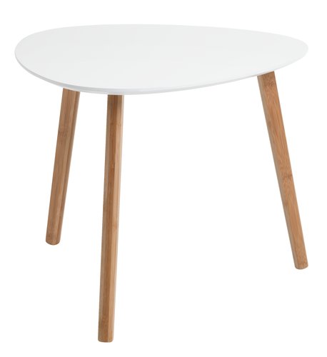 End table TAPS 55x55 white/bamboo