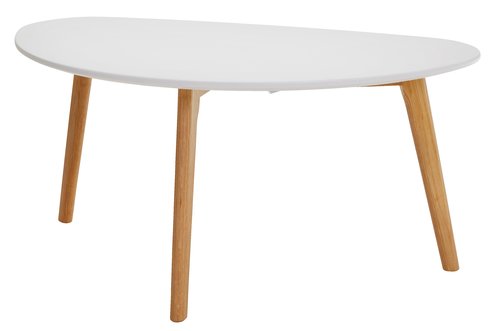 Table basse LEJRE 48x85 blanc/chêne