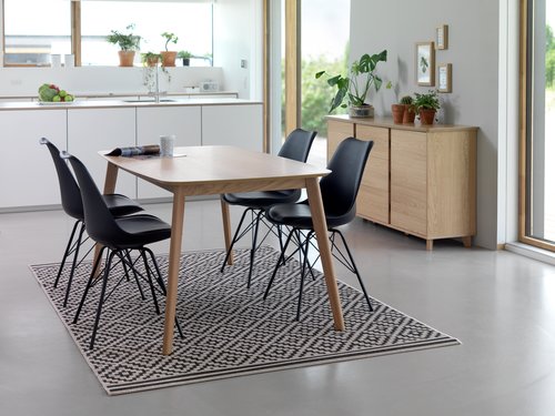 Dining chair KLARUP black faux leather/black | JYSK